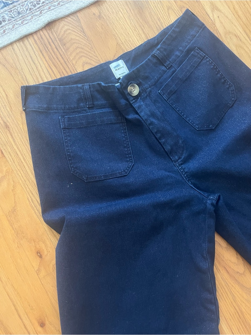 Maeve Navy Sparkle Denim Pants